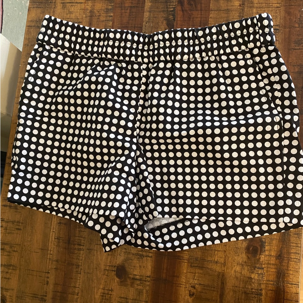 J Crew black and white polka dot shorts